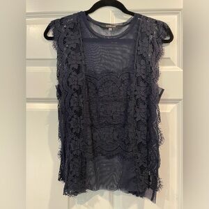 Awesome navy lace stretch top. Wear u see a jacket or on its own